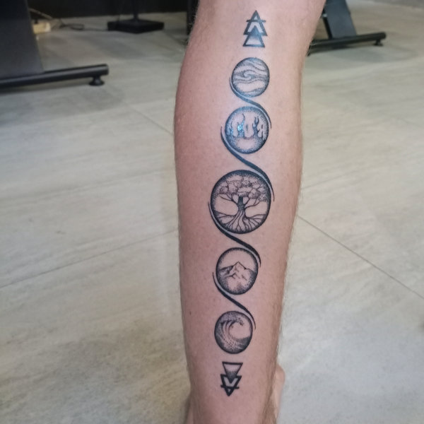 Anahata Ink Tattoo Studio Kuta - Leg Calf Symbol Tattoo