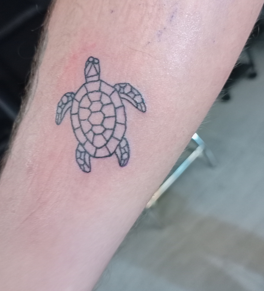 Anahata Ink Tattoo Kuta Bali - Small fineline turtle tattoo