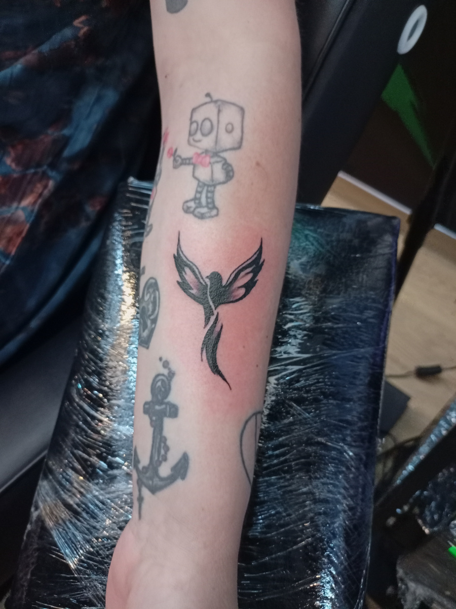 Anahata Ink Tattoo Kuta Bali - Small Black Phoenix Tattoo