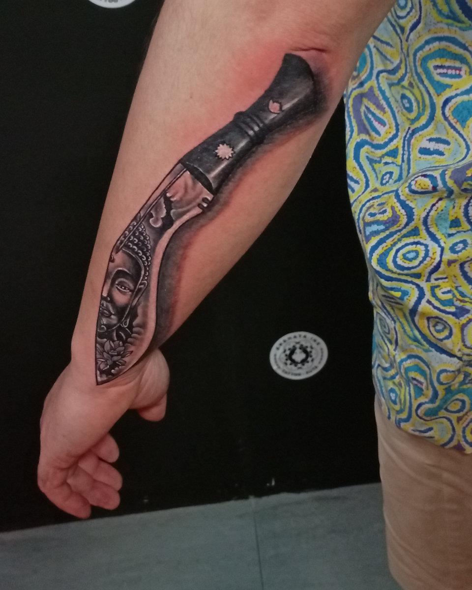Anahata Ink Tattoo Kuta Bali - Khukuri Tattoo for Our Brother, Nitesh