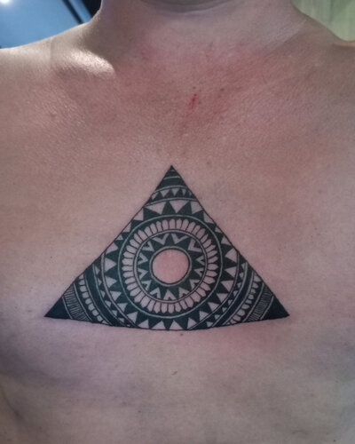 Anahata Ink Tattoo Kuta Bali - Chest Geometric Symbol Tattoo